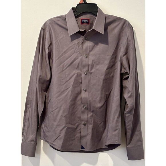 UNTUCKit Sangiovese 100% Cotton Wrinkle Free Button Down Shirt Gray Medium EUC!! - Picture 2 of 6